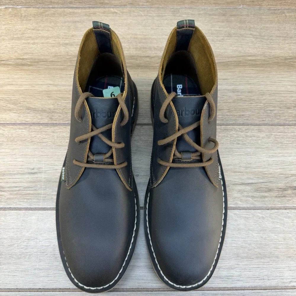 Barbour Siton Desert Boot Leather Brown Chukka Men's Size US 9 UK 8‎